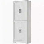 Alacena de Cocina Rústica, Armario de Almacenamiento Alto de Madera de 71" con 4 Puertas y Estantes Ajustables, Aparador para Comedor o Sala de Estar