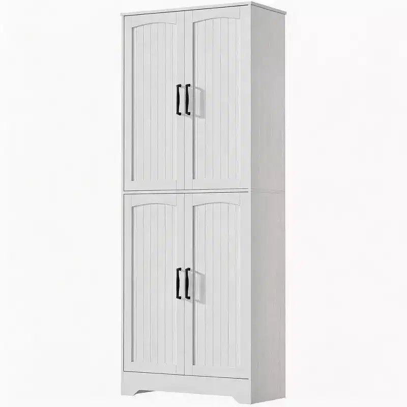 Alacena de Cocina Rústica, Armario de Almacenamiento Alto de Madera de 71" con 4 Puertas y Estantes Ajustables, Aparador para Comedor o Sala de Estar