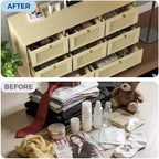Cómoda de Ratán con 6 Cajones, Cómoda Moderna de Madera estilo Boho para Dormitorio, Cajonera de Mimbre con Asas Metálicas y Patas de Madera