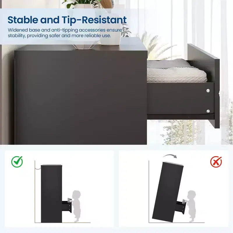 Cómodas de madera de 5 cajones para dormitorio, cómoda de madera con tiradores dorados para armario, mesita de noche moderna para el costado de la cama, gabinete organizador de almacenamiento