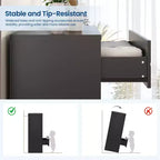 Cómodas de madera de 5 cajones para dormitorio, cómoda de madera con tiradores dorados para armario, mesita de noche moderna para el costado de la cama, gabinete organizador de almacenamiento