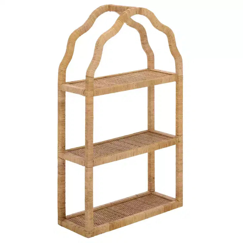 Estante de pared flotante de madera natural, estante de exhibición