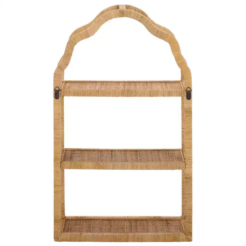 Estante de pared flotante de madera natural, estante de exhibición