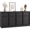 62.4 Sideboard Buffet Cabinet, Large Coffee Cabinet with 4 Doors & 4 Drawers, Modern Storage Cabinet with Adjustable Shelves,Wood Coffee Bar Station