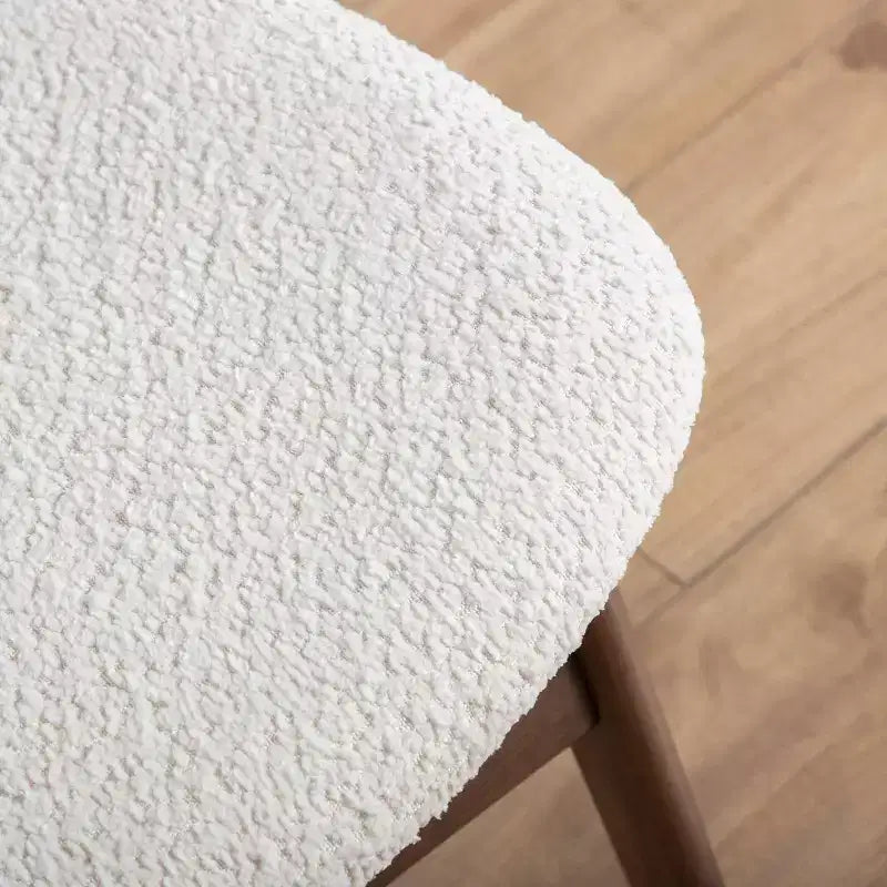 Sillón Orejero Acentuado de Bouclé Moderno de Mediados de Siglo, Patas de Nogal