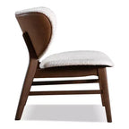 Sillón Orejero Acentuado de Bouclé Moderno de Mediados de Siglo, Patas de Nogal