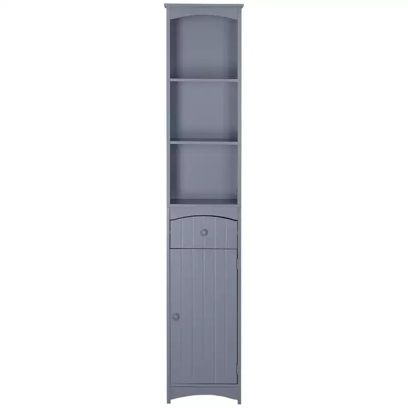 Mueble de almacenamiento de baño independiente, torre de lino alta con 3 estantes y cajón