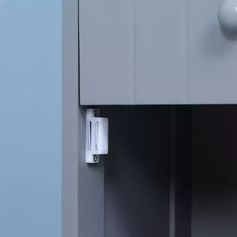 Mueble de almacenamiento de baño independiente, torre de lino alta con 3 estantes y cajón
