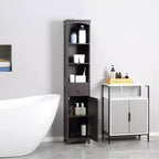 Mueble de almacenamiento de baño independiente, torre de lino alta con 3 estantes y cajón