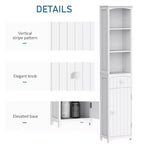 Mueble de almacenamiento de baño independiente, torre de lino alta con 3 estantes y cajón